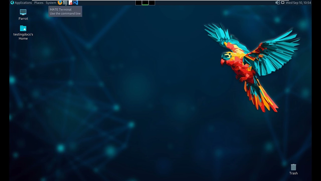 Parrot OS Linux User Interface