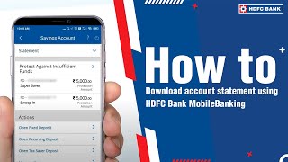 How to download account statement using HDFC Bank MobileBanking App
