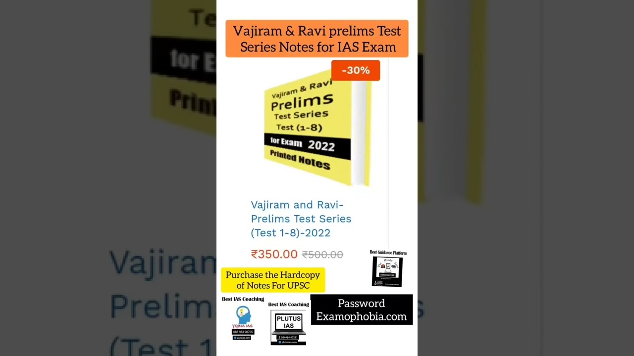 Vajiram & Ravi prelims Test Series Notes for upsc Exam