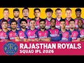 IPL 2026 Rajasthan Royals Full Final Squad RR Team 2026 Players List RR 2026 Squad
