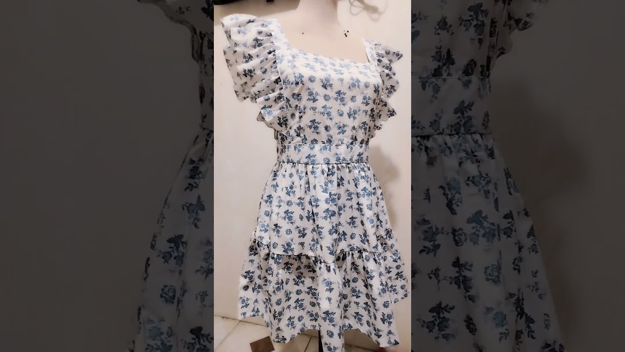Ruffle Sleeve dress cutting and stitching