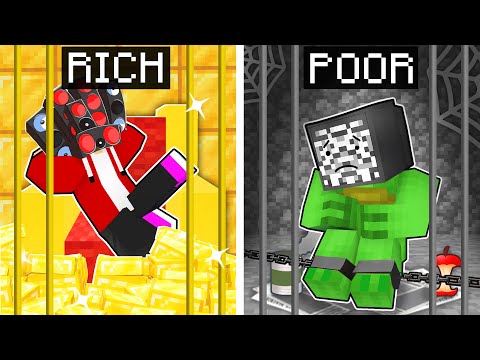 Rich JAIL vs Poor JAIL - Maizen Speaker Man vs Mikey TV Man in Minecraft! - Parody Story(JJ)