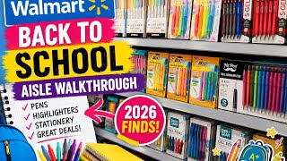 Walmart back to school 2026 pens & highlighters aisle walkthrough