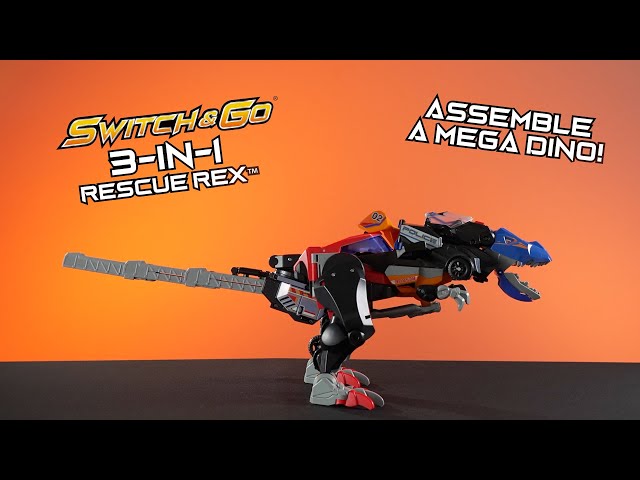 Vídeo relacionado con VTech - Switch&Go Dinos 4 en 1 Mega T-Rex S.O.S., Superdinosaurio Combinado de Tres vehículos de Emergencia, Dinosaurios y Figuras de acción, Juguete para niños +3 años, Versión ESP