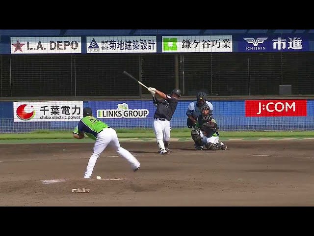 【ファーム】ライナーで突き刺した!!  マリーンズ・平沢 このカード2本目となるソロホームラン!! 2021/7/22 F-M(ファーム)