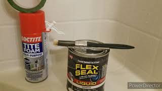 Easiest way to fix repair crack in bath shower bottom tray pan Flex Seal how to DIY save thousands!