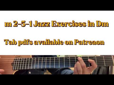 Minor 2-5-1 Jazz Exercises in Dm #godinguitar