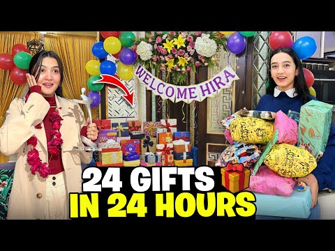 Surprising Hira with 24 gifts in 24 hours😱|Grand Welcome kia 😍|Mama Papa Emotional Hogye|Sistrology 