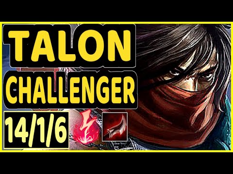 YAMIKAZE (TALON) - 14/1/6 KDA MID CHALLENGER GAMEPLAY - NA