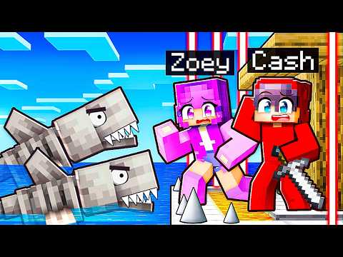 SECURITY HOUSE vs SKELETON SHARKS in Minecraft