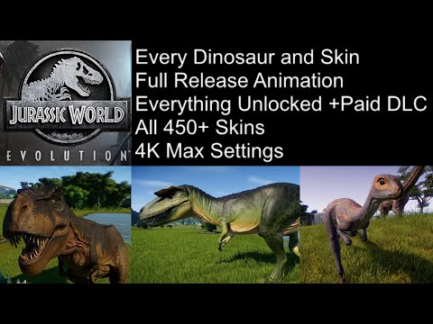 Every Dinosaur Skin Release Animation - 450+ Skins - Jurassic World Evolution - 4K - Max Settings