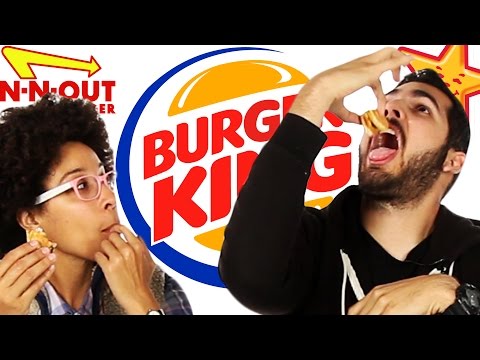 Teste de sabor de hambúrguer de fast food