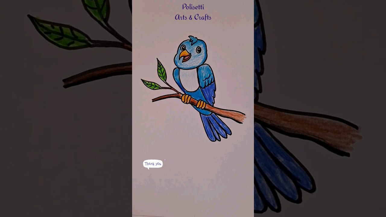 How to Draw a Cute Cartoon Blue Bird #shorts #ytshorts #youtubeshorts #shortvideo #viral