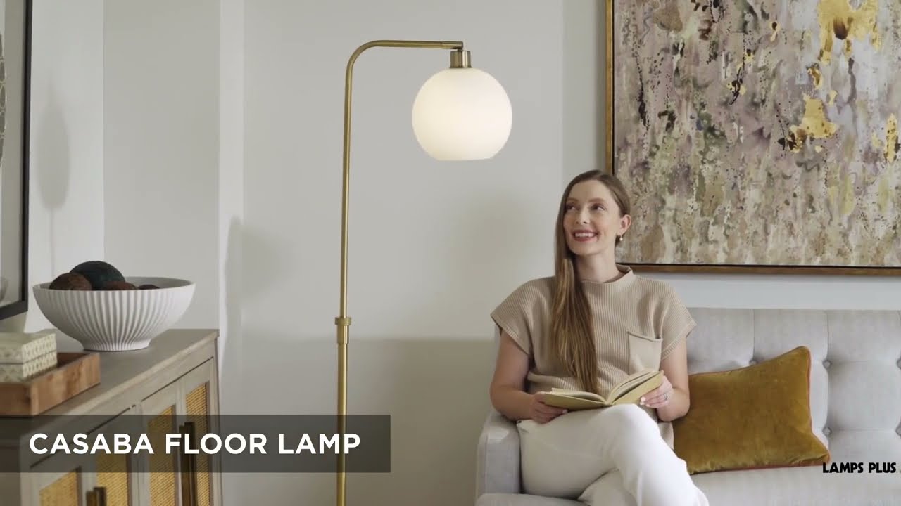 Video 1 Watch A Video About the Possini Euro Casaba Chairside Arc Floor Lamp with Marble Base