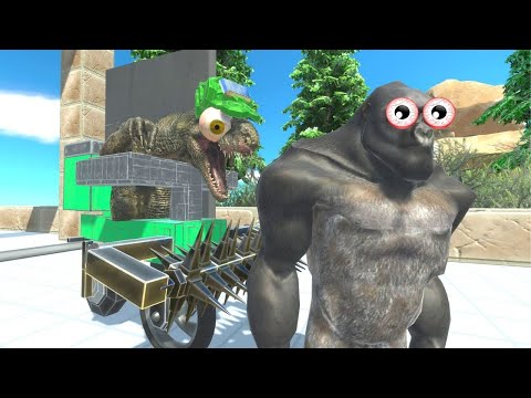 CRAZY DELIVERY DINO TRY TO CATCH UNITS  - ANIMAL REVOLT BATTLE SIMULATOR