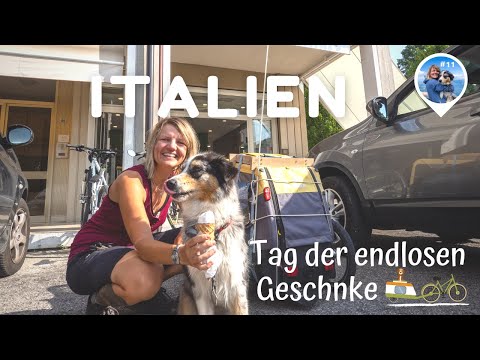 Mit Fahrrad und Hund quer durch Europa (Video 11) - Padova - Pordenone, Italien Bicitalia 20 Radweg