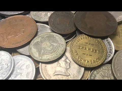 ARABIC SILVER & 1850s COIN FOUND World Coin Loot Bag Searching - Bag #21