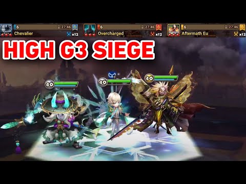 G3 Siege | only „blue map“ tower | Chevalier vs Aftermath Eu vs Overcharged | #summonerswar