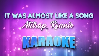 Milsap, Ronnie - It Was Almost Like A Song (Karaoke & Lyrics)