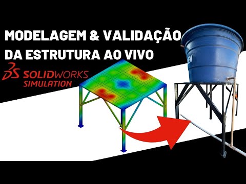 SIMULAÇÃO E VALIDAÇÃO ESTRUTURA P/ SUPORTAR CAIXA D'ÁGUA DE 3000 MIL LITROS  SOLIDWORKS SIMULATION