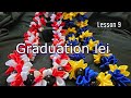 Graduation ribbon lei, school color, How to make Ribbon Lei / Lesson 9