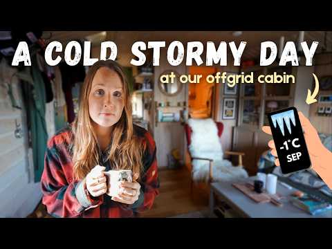 First SNOW & STORMY Autumn Day at Our Cabin | September on Svalbard