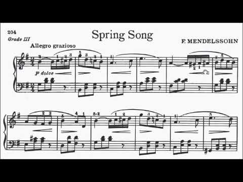 Children's Piano Pieces No.126 Mendelssohn Spring Song Op.62 No.6 (P.204) Sheet Music