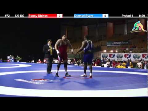 2012 Pan Am: 120 KG GR Quarterfinal: Sunny Dhinsa (CAN) vs. Dremiel Byers (USA)