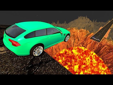 Beamng drive - Open Bridge Crashes over Volcano #1 (Jumping into Volcano Crashes)