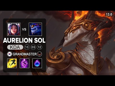 Aurelion Sol vs Irelia Mid - KR Grandmaster - Patch 13.6 Season 13