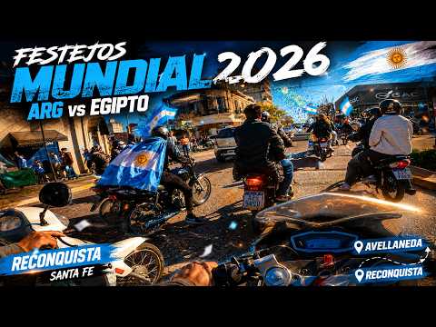 Festejos Mundial ARG vs Egipto - Reconquista - Avellaneda Sta. Fe  7/7/26 - Gopro 4k POV VOGE 300RR