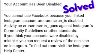 Fix you cannot use facebook because your linked instagram account is disabled