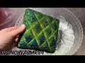 Lime Green Quilted Pillow Heart Stars Water Crush Oddly Satisfying ASMR
