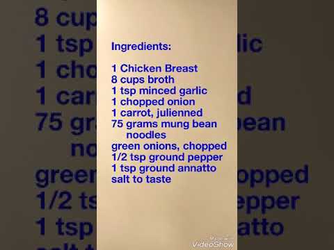 Chicken and mung bean noodles soup