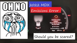 2022 MDX Emissions Error Problems
