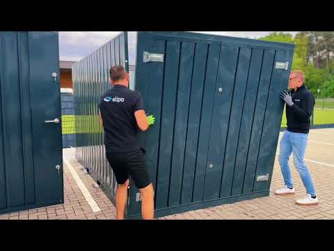 Anlieferung und Aufbau 4m Gerätecontainer von LagercontainerXXL.de