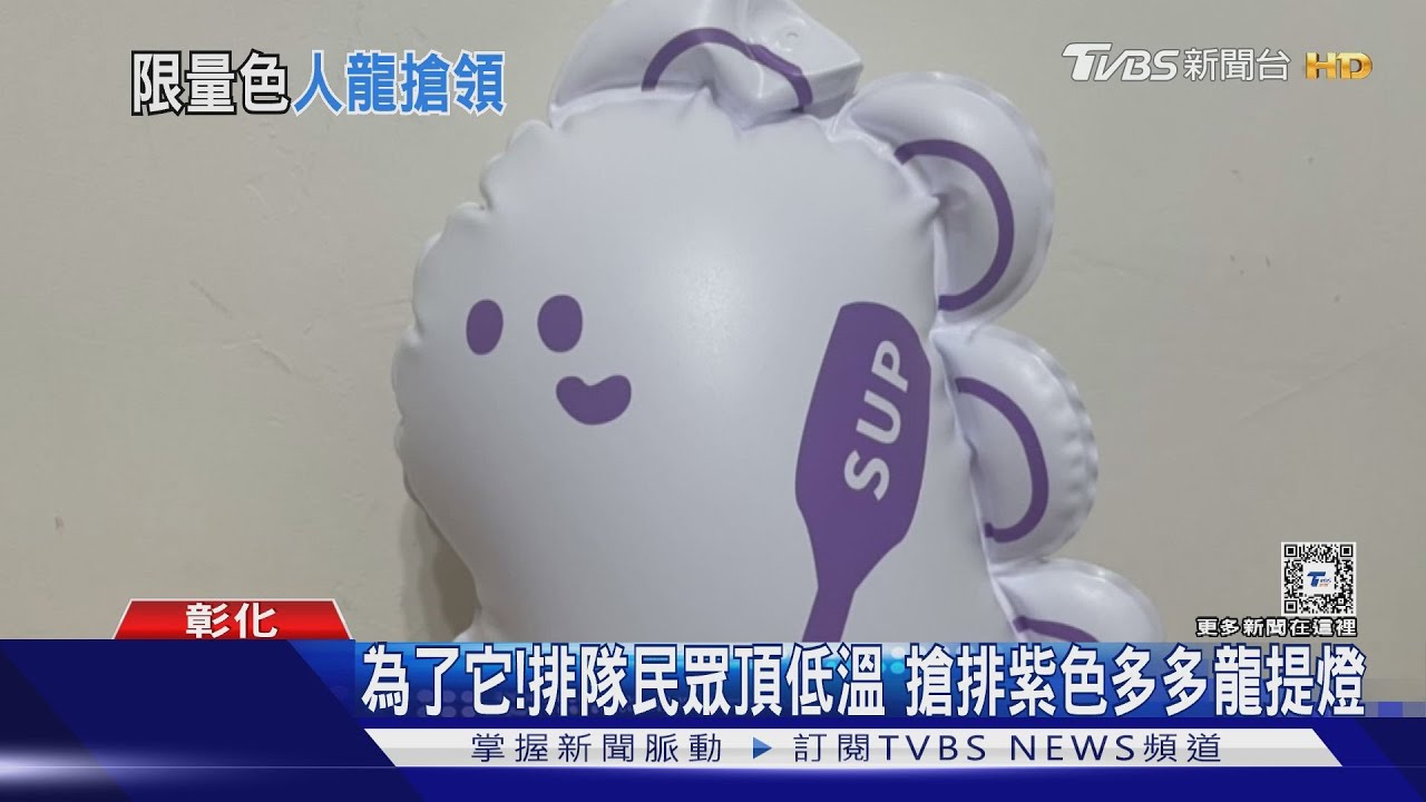 為了它!排隊民眾頂低溫 搶排紫色多多龍提燈