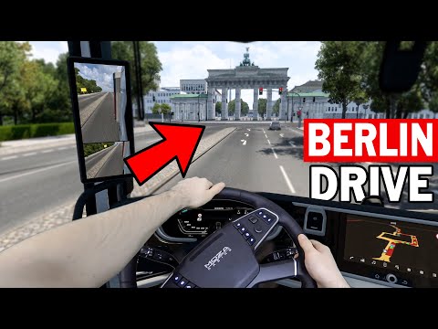 POV drive in Berlin & Tesla Gigafactory | Euro Truck Simulator 2 gameplay with MOZA TSW | Real hands