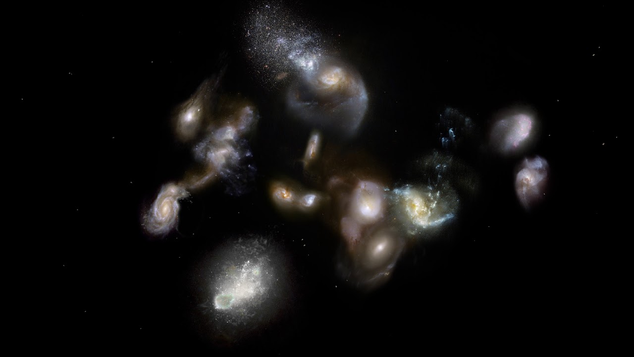 Artist’s impression of ancient galaxy megamerger