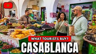 CASABLANCA 🇲🇦 Habous Market Walking Tour 4K | Djellabas, Olives & Real