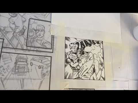 Comic blood splatter inking technique