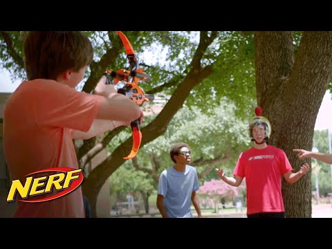 NERF Stunts - The Archer Shot with N-Strike Blazin' Bow ft. Dude Perfect