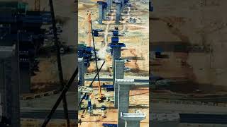 Continuous Viaduct In Desert, Shanku Expressway Bridge Construction Site