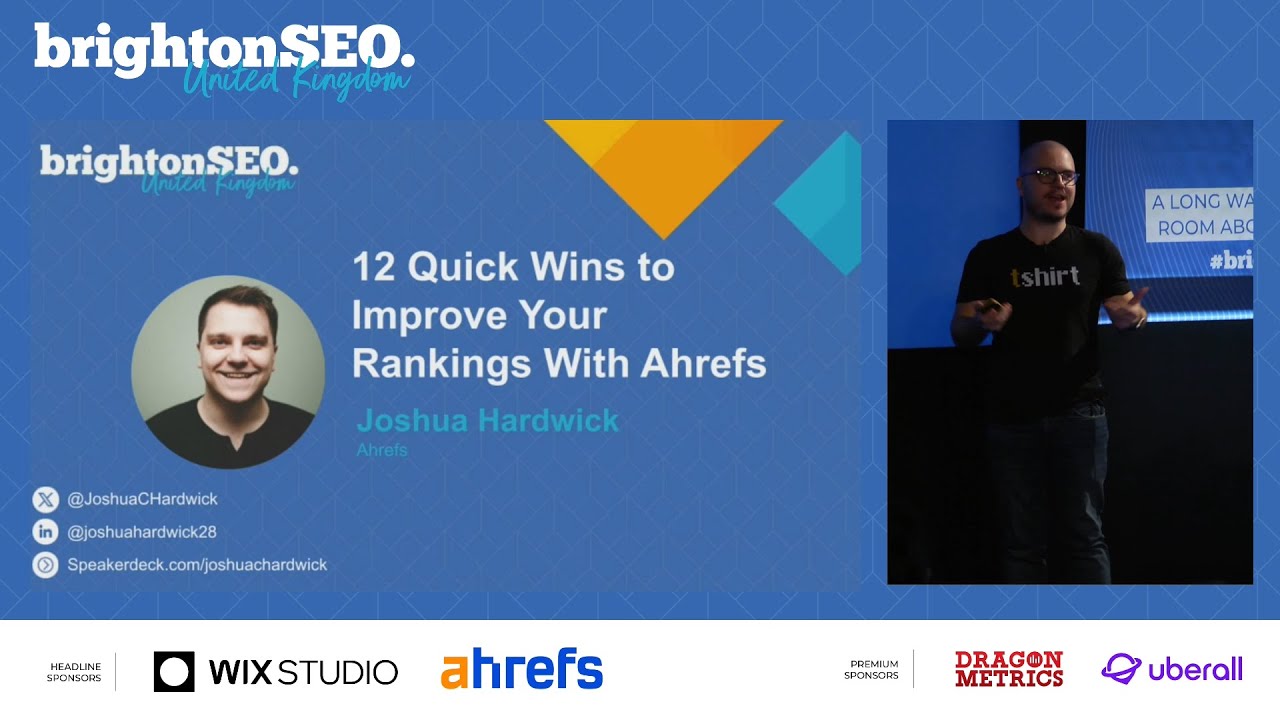 Josh speaking at BrightonSEO
