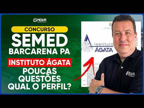 Concurso SEMED Barcarena PA 2026 | Como estudar para o INSTITUTO ÁGATA 📝🤔