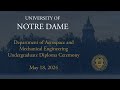 Department of Aerospace and Mechanical Engineering Undergraduate Diploma Ceremony