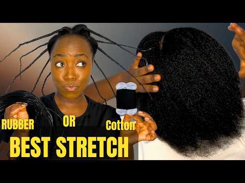 Rubber Thread vs Cotton Thread on 4C Natural Hair | BEST Heatless Stretch Method