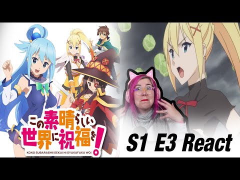 DARKNESS ARRIVES?!? - Konosuba S1 E3 REACTION - Zamber Reacts
