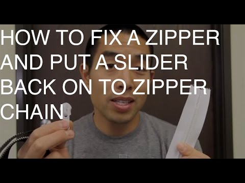 How to fix a zipper and put a slider on to zipper chain