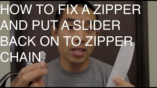 How to Fix a Zipper and Put a Slider on to Zipper Chain